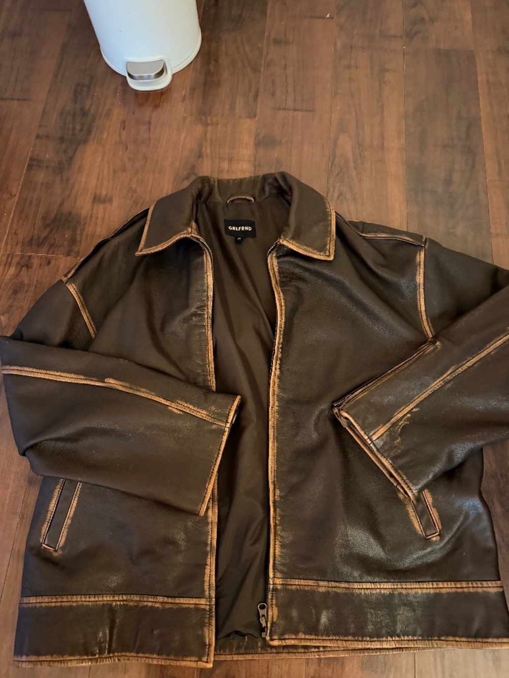 GRLFRND Alek Distressed Leather Jacket